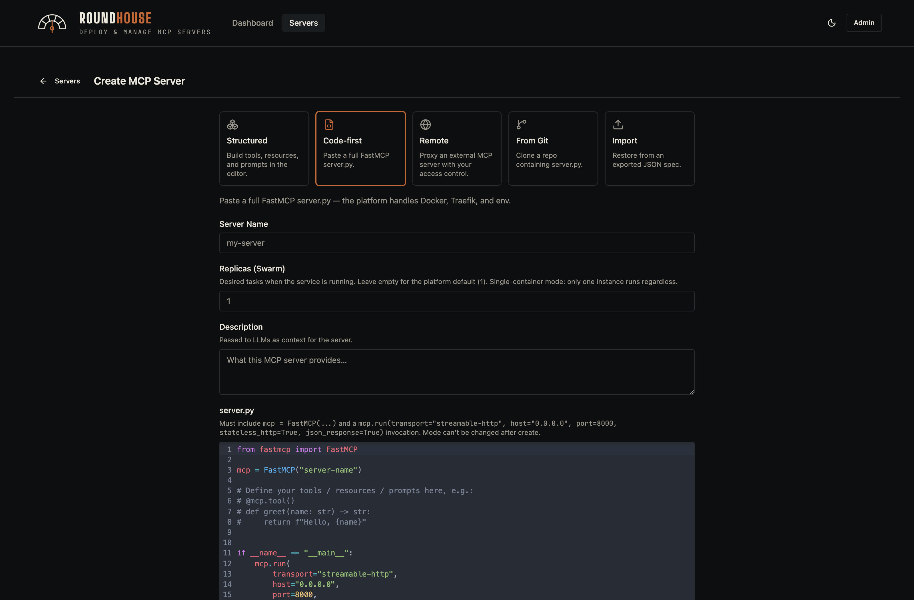 Create — Code-first