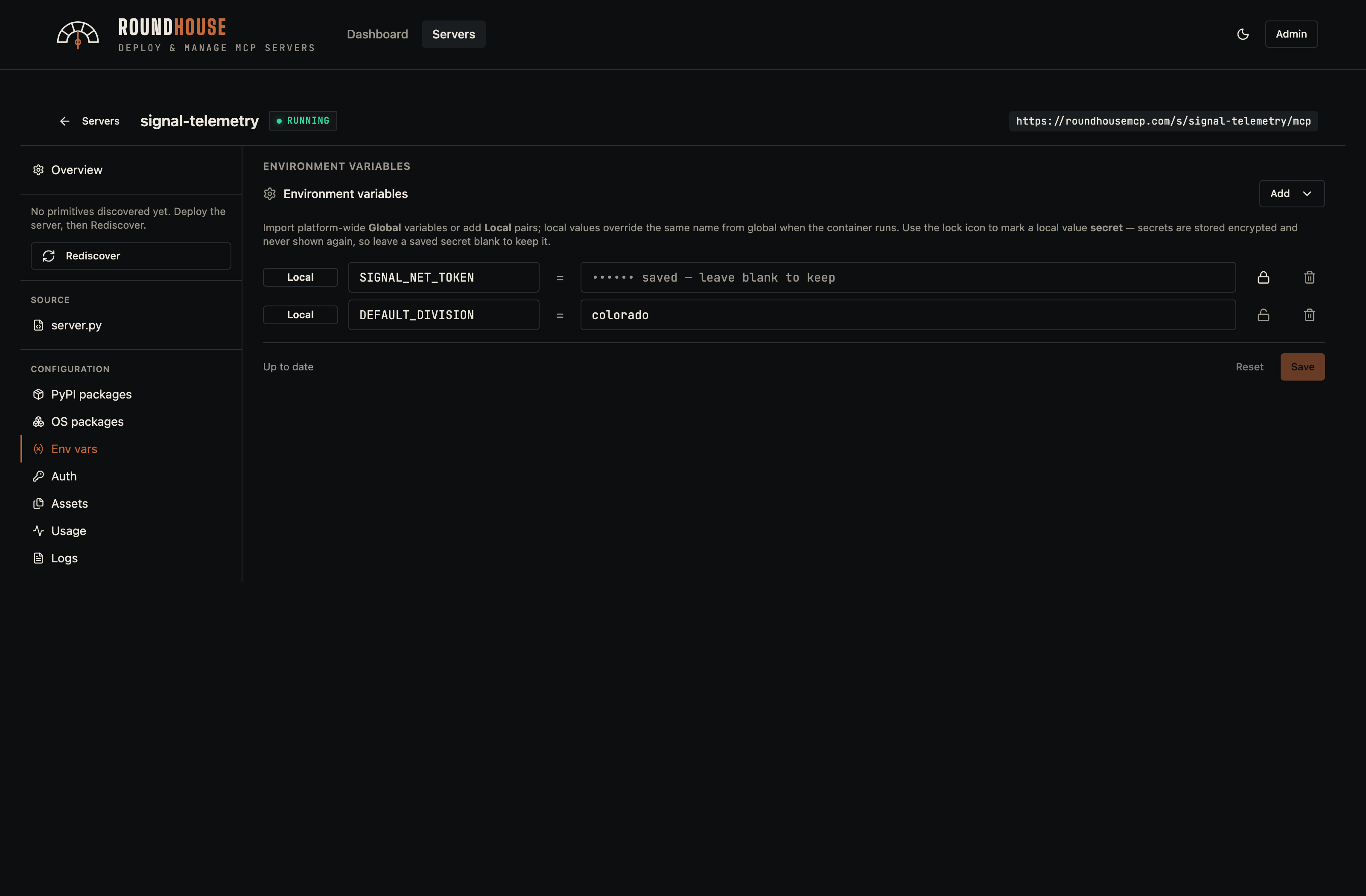 Editor — code-mode env