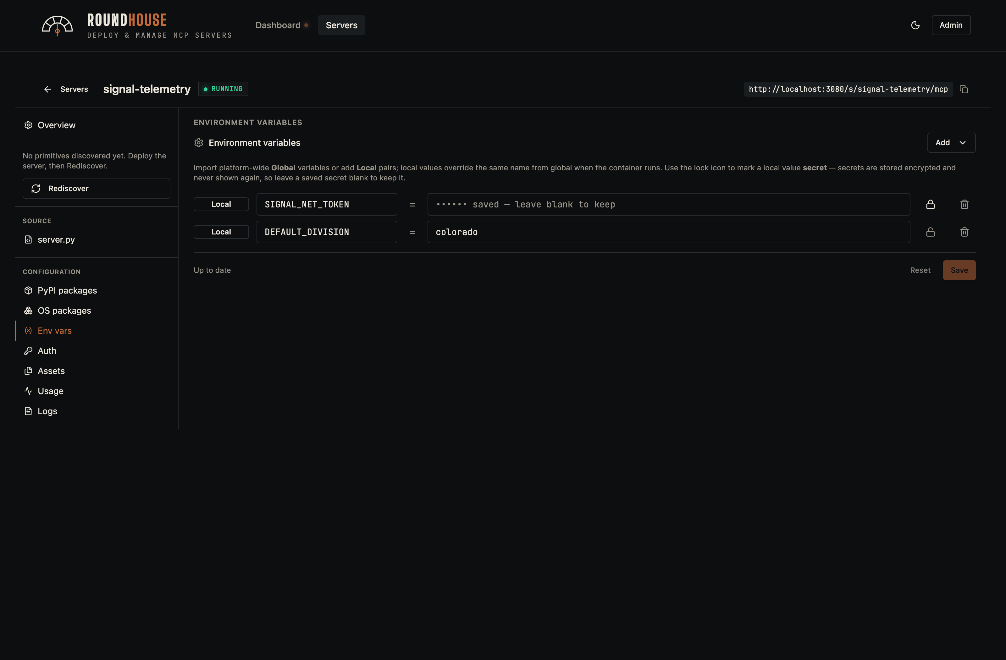 Editor — code-mode env
